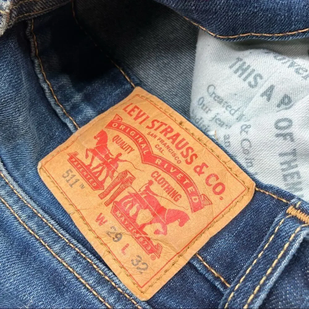 Levi's Jeans Men's‎ Size 29x32 511 Ripped Distressed Medium Wash Slim